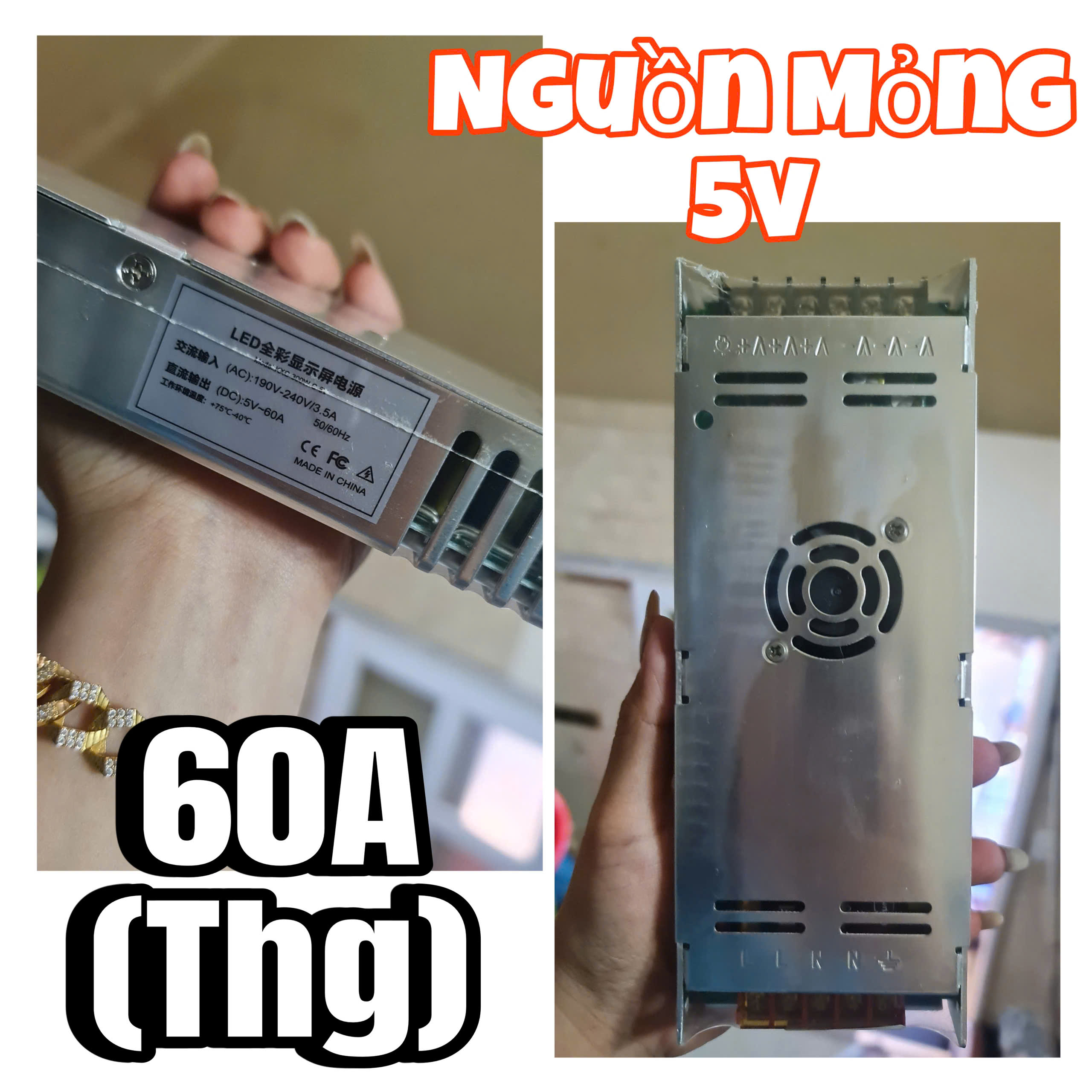 Nguồn mỏng 5v 60a trong nhà